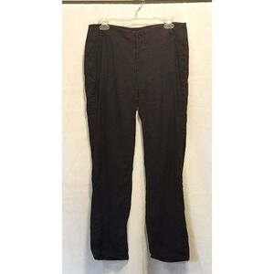 NYDJ Pants Black Linen Women's 6 Lift-X-Tuck Tech Stretch Straight Leg Ankle